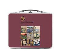 Fabulous Lunch Box in metallo argentato per sandwich e snack - Hokusai Social Networks Pittura Stampa Art Giappone - Scatola da gustare in alluminio ciotola rigida in stile retrò stampata in Francia