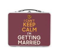 Fabulous Lunch Box in metallo argentato per sandwich e snack - I Can't Keep Calm I'm Getting Married Parodie England Matrimonio - Scatola da gustare in alluminio ciotola rigida stile retrò stampata in