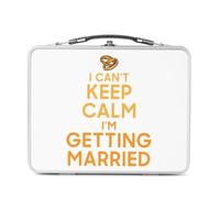 Fabulous Lunch Box in metallo argentato per sandwich e snack - I Can't Keep Calm I'm Getting Married Parodie England Matrimonio - Scatola da gustare in alluminio ciotola rigida stile retrò stampata in