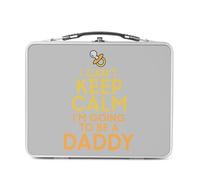 Fabulous Lunch Box in metallo argentato per sandwich e snack - I can't Keep Calm I'm going to be a Daddy Parodie England - Scatola da gustare in alluminio ciotola rigida stile retrò stampata in
