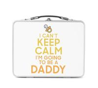 Fabulous Lunch Box in metallo argentato per sandwich e snack - I can't Keep Calm I'm going to be a Daddy Parodie England - Scatola da gustare in alluminio ciotola rigida stile retrò stampata in
