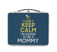 Fabulous Lunch Box in metallo argentato per sandwich e snack - I can't Keep Calm I'm going to be a Mommy Parodie Maman - Scatola da gustare in alluminio ciotola rigida in stile retrò stampata in