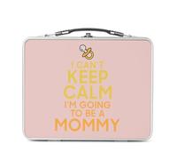 Fabulous Lunch Box in metallo argentato per sandwich e snack - I can't Keep Calm I'm going to be a Mommy Parodie Maman - Scatola da gustare in alluminio ciotola rigida in stile retrò stampata in