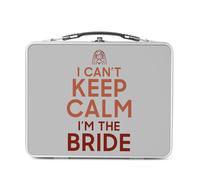Fabulous Lunch Box in metallo argentato per sandwich e snack - I can't Keep Calm I'm the Bride Parodie England Matrimonio - Scatola da degustare in alluminio ciotola rigida stile retrò stampata in