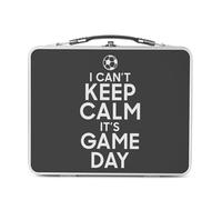 Fabulous Lunch Box in metallo argentato per sandwich e snack - I can't Keep Calm it's Game Day Foot Match Sabato - Scatola da gustare in alluminio ciotola rigida in stile retrò stampata in Francia