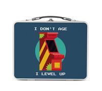 Fabulous Lunch Box in metallo argentato per sandwich e snack - I Don't Age I Level Up Videogiochi Retro Gaming - Scatola da gustare in alluminio ciotola rigida stile retrò stampata in Francia
