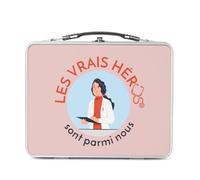 Fabulous Lunch Box in metallo argentato per sandwich e snack, i veri eroi, dottoressa professionale, medico, radiologo, scatola da gusto, in alluminio, ciotola rigida, stile retrò, stampata in Francia