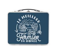 Fabulous Lunch Box in metallo argentato per sandwich e snack, il miglior agricoltore del mondo fattoria agricoltura contadina, contenitore per gustare in alluminio, ciotola rigida, stile retrò