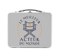 Fabulous Lunch Box in metallo argentato per sandwich e snack, il miglior attore del mondo cinema teatro comico, scatola da gustare in alluminio, ciotola rigida, stile retrò, stampata in Francia