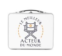 Fabulous Lunch Box in metallo argentato per sandwich e snack, il miglior attore del mondo cinema teatro comico, scatola da gustare in alluminio, ciotola rigida, stile retrò, stampata in Francia