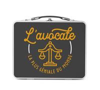 Fabulous Lunch Box in metallo argentato per sandwich e snack - Il miglior avvocato del mondo tribunale corte giustizia - Scatola da gustare in alluminio ciotola rigida stile retrò stampata in Francia