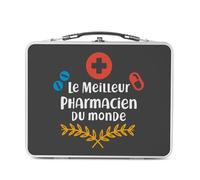 Fabulous Lunch Box in metallo argentato per sandwich e snack, il miglior farmacista del mondo farmacia medicina sanitaria, contenitore per assaggiare in alluminio, ciotola rigida, stile retrò