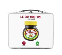 Fabulous Lunch Box in metallo argentato per sandwich e snack - Il Regno Unito - Me Chiame Marmite Cliché Inglese - Scatola da gustare in alluminio, ciotola rigida, stile retrò, stampata in Francia