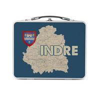 Fabulous Lunch Box in metallo argentato per sandwich e snack - Indre 36 Dipartimento Cheateauroux Cartolina antica rara - Scatola da gustare in alluminio ciotola rigida stile retrò stampata in Francia