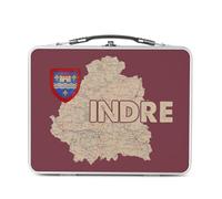 Fabulous Lunch Box in metallo argentato per sandwich e snack - Indre 36 Dipartimento Cheateauroux Cartolina antica rara - Scatola da gustare in alluminio ciotola rigida stile retrò stampata in Francia