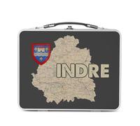 Fabulous Lunch Box in metallo argentato per sandwich e snack - Indre 36 Dipartimento Cheateauroux Cartolina antica rara - Scatola da gustare in alluminio ciotola rigida stile retrò stampata in Francia