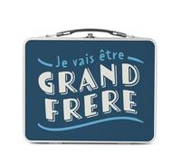 Fabulous Lunch Box in metallo argentato per sandwich e snack - Io sarò grande fratello famiglia figlio bambino - Scatola da gustare in alluminio ciotola rigida in stile retrò stampata in Francia