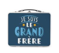 Fabulous Lunch Box in metallo argentato per sandwich e snack - Io sono il Grande Fratello - Famiglia figlio bambino contenitore da gustare in alluminio ciotola rigida in stile retrò stampato in