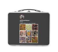 Fabulous Lunch Box in metallo argentato per sandwich e snack, Jackson Pollock Social Network, pittura pittore, scatola da gustare in alluminio, ciotola rigida, stile retrò, stampata in Francia
