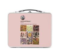 Fabulous Lunch Box in metallo argentato per sandwich e snack, Jackson Pollock Social Network, pittura pittore, scatola da gustare in alluminio, ciotola rigida, stile retrò, stampata in Francia