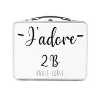 Fabulous Lunch Box in metallo argentato per sandwich e snack - J'Adore 2B Corsica Du Nord Departement France Region - Scatola da gustare in alluminio, ciotola rigida, stile retrò, stampata in Francia