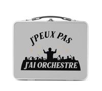 Fabulous Lunch Box in metallo argentato per sandwich e snack - J'Peux Pas H'ai Orchestra Musica Classica Mozart - Scatola da gustare in alluminio, ciotola rigida, stile retrò, stampata in Francia