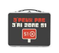 Fabulous Lunch Box in metallo argentato per sandwich e snack - J'Peux Pas H'H'Zone 51 UFO Extraterreste Mars - Scatola da gustare in alluminio, ciotola rigida, stile retrò stampata in Francia