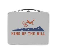 Fabulous Lunch Box in metallo argentato per sandwich e snack - King of the Hill - Bicicletta Francia Ciclismo MTB - Contenitore per gustare in alluminio ciotola rigida in stile retrò stampato in