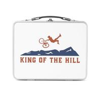 Fabulous Lunch Box in metallo argentato per sandwich e snack - King of the Hill - Bicicletta Francia Ciclismo MTB - Contenitore per gustare in alluminio ciotola rigida in stile retrò stampato in