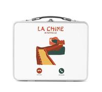 Fabulous Lunch Box in metallo argentato per sandwich e snack - La Cina mi chiama grande muraglia cultura viaggio - Scatola per assaggiare in alluminio ciotola rigida stile retrò stampata in Francia