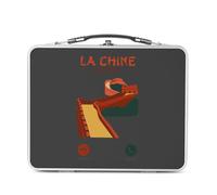 Fabulous Lunch Box in metallo argentato per sandwich e snack - La Cina mi chiama grande muraglia cultura viaggio - Scatola per assaggiare in alluminio ciotola rigida stile retrò stampata in Francia
