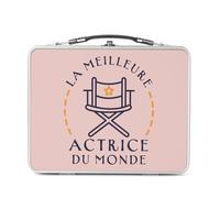 Fabulous Lunch Box in metallo argentato per sandwich e snack, la migliore attrice del mondo cinema teatro comico, scatola da gustare in alluminio, ciotola rigida, stile retrò, stampata in Francia