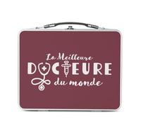 Fabulous Lunch Box in metallo argentato per sandwich e snack - La migliore dottoressa del mondo medicina mestiere passione salute - Scatola da gustare in alluminio ciotola rigida stile retrò stampata