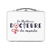 Fabulous Lunch Box in metallo argentato per sandwich e snack - La migliore dottoressa del mondo medicina mestiere passione salute - Scatola da gustare in alluminio ciotola rigida stile retrò stampata