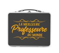 Fabulous Lunch Box in metallo argentato per sandwich e snack - La migliore insegnante del mondo Lycee College Prof Insegnante - Scatola da gustare in alluminio ciotola rigida in stile retrò stampata