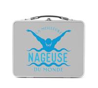 Fabulous Lunch Box in metallo argentato per sandwich e snack - La migliore nuotatrice del mondo Nuoto Piscine Course - Scatola da gustare in alluminio ciotola rigida in stile retrò stampata in Francia