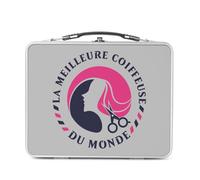 Fabulous Lunch Box in metallo argentato per sandwich e snack, la migliore parrucchiera del mondo per acconciature alla moda per capelli, scatola da gustare in alluminio, ciotola rigida, stile retrò