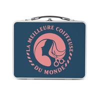 Fabulous Lunch Box in metallo argentato per sandwich e snack, la migliore parrucchiera del mondo per acconciature alla moda per capelli, scatola da gustare in alluminio, ciotola rigida, stile retrò