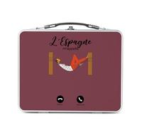 Fabulous Lunch Box in metallo argentato per sandwich e snack - La Spagna M'Chielle Sieste Cliché Pigrizia Humour - Scatola da gustare in alluminio ciotola rigida in stile retrò stampata in Francia