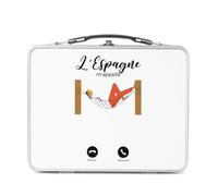 Fabulous Lunch Box in metallo argentato per sandwich e snack - La Spagna M'Chielle Sieste Cliché Pigrizia Humour - Scatola da gustare in alluminio ciotola rigida in stile retrò stampata in Francia