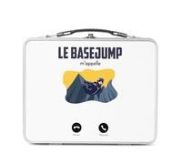 Fabulous Lunch Box in metallo argentato per sandwich e snack - Le Basejump M'Appelle Montagne Sport Extreme - Contenitore per gustare in alluminio, ciotola rigida, stile retrò, stampato in Francia