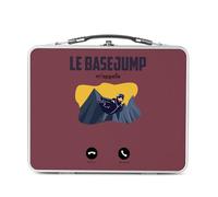 Fabulous Lunch Box in metallo argentato per sandwich e snack - Le Basejump M'Appelle Montagne Sport Extreme - Contenitore per gustare in alluminio, ciotola rigida, stile retrò, stampato in Francia