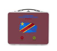 Fabulous Lunch Box in metallo argentato per sandwich e snack - Le Congo RDC M'Appelle Travel Passion Culture Tourism - Scatola da gustare in alluminio ciotola rigida in stile retrò stampata in Francia