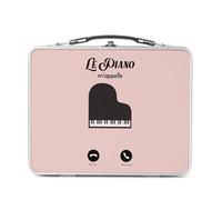 Fabulous Lunch Box in metallo argentato per sandwich e snack - Le pianoforte M'Appelle Musique Classique - Scatola da gustare in alluminio ciotola rigida in stile retrò stampata in Francia