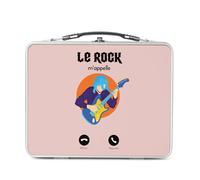 Fabulous Lunch Box in metallo argentato per sandwich e snack - Le Rock M'Appelle Musique Passion - Scatola da gustare in alluminio, ciotola rigida, stile retrò, stampata in Francia