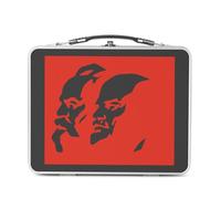 Fabulous Lunch Box in metallo argentato per sandwich e snack - Lenine Marx Comunista Revolution URSS Russia - Scatola da gustare in alluminio ciotola rigida in stile retrò stampata in Francia