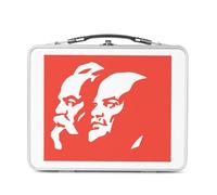 Fabulous Lunch Box in metallo argentato per sandwich e snack - Lenine Marx Comunista Revolution URSS Russia - Scatola da gustare in alluminio ciotola rigida in stile retrò stampata in Francia