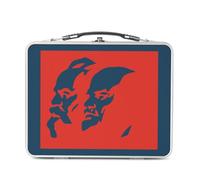 Fabulous Lunch Box in metallo argentato per sandwich e snack - Lenine Marx Comunista Revolution URSS Russia - Scatola da gustare in alluminio ciotola rigida in stile retrò stampata in Francia