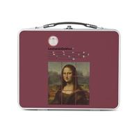 Fabulous Lunch Box in metallo argentato per sandwich e snack - Leonard De Vinci La Joconde Networks Pittura Pittore - Scatola da gustare in alluminio ciotola rigida stile retrò stampata in Francia