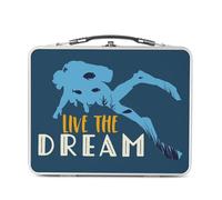 Fabulous Lunch Box in metallo argentato per sandwich e snack - Live the Dream Scuba Diving Sea Reef - Scatola da gustare in alluminio, ciotola rigida, stile retrò, stampata in Francia